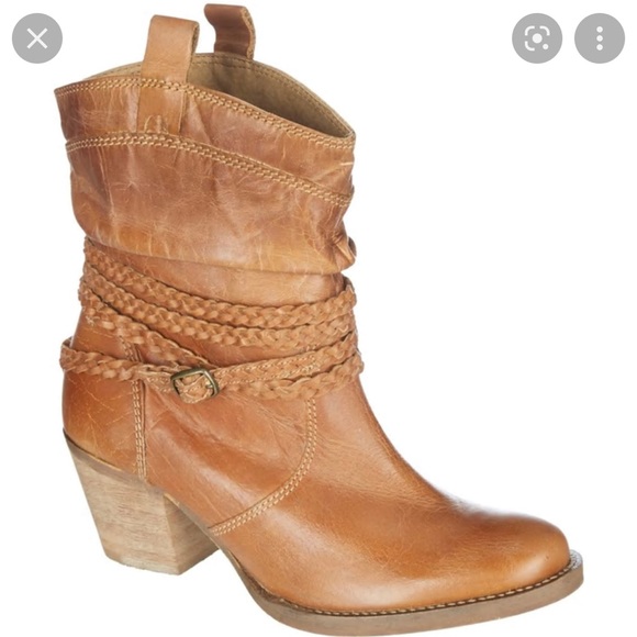 Dingo Twisted Sister Brown Leather Cowboy Boots Booties. Size 9.5 - Picture 2 of 10